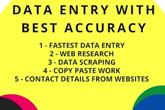 do automated web scraping, data collection, excel entry 24h delivery