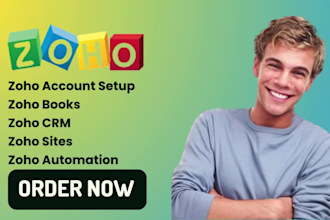 create zoho campaigns, setup zoho CRM, zoho one and zoho books