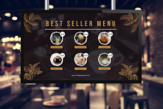 design digital menu board or tv screen menu for you