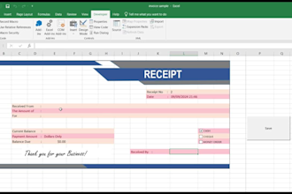 design all types of excel invoice and excel automation