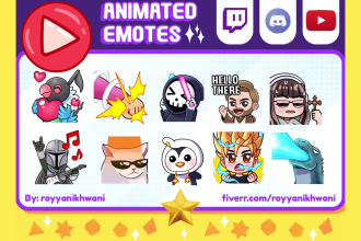 create custom twitch emotes animated GIF for twitch, discord, kick