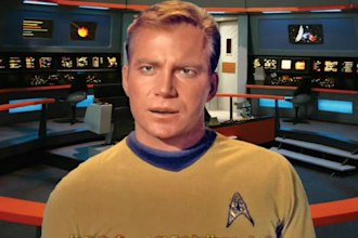 make video of captain kirk saying your message