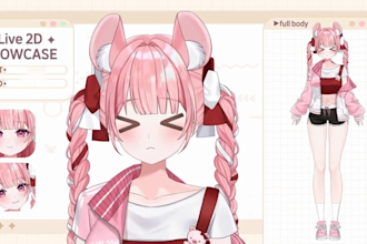 draw and rig live 2d vtuber model, live 2d rigging, vtuber model, vtuber rigging