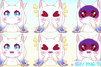 draw a professional png or GIF tuber art for streaming