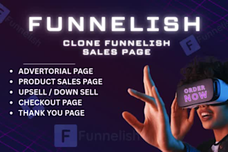 clone advertorial page  sale page product page squeeze page on funnelish