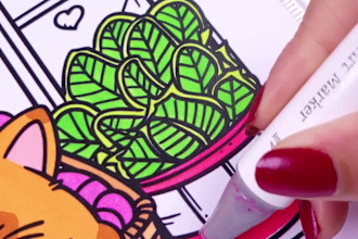 record myself coloring one of your coloring book pages for social and amazon ads