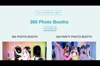 design 360 photobooth website event rental website photobooth booking website