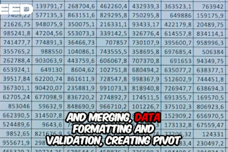 clean, format, merge, split excel data