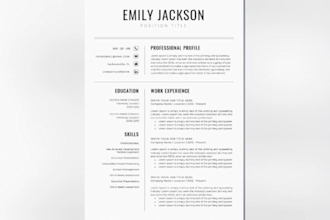 create simple, professional, unique CV resume an editable file in word format