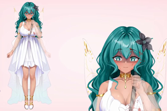 design male female live2d 3dvtuber model vtuber rigging chibi anime 2d model sfw