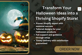 design a fully optimized halloween shopify store website