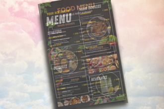 design a spicy 1 page menu card for your restaurant