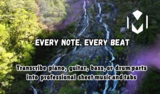 transcribe piano, guitar, bass, or drum parts into professional sheet music
