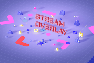 design custom animated stream overlay, obs, stream labs, kick streamer packages