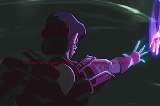 2d animated music video animation, 2d cartoon, anime fighting short film series