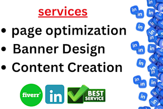 optimize linkedin business page ,banner design and content