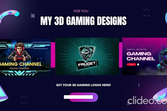 create 3d gaming logo for your gaming websites and channels