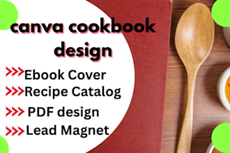 make lead magnet, canva ebook, cookbook, fitness ebook PDF design in canva