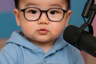 create ai baby podcast ai new baby video funny baby podcast video reels