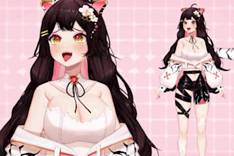 design rig live 2d vtuber model png tuber 2d vtuber model anime vtuber avatar
