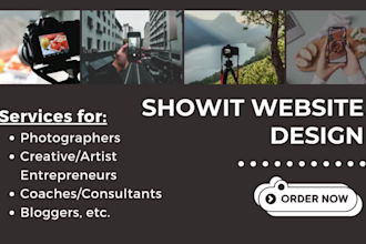 design and customize showit website or showit template photography website