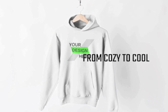 create a branded video ad featuring your designs on hoodies and tshirt mockups