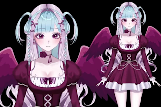 draw and rig live2d vtuber model 2d vtuber rigging vtuber commission png vtuber