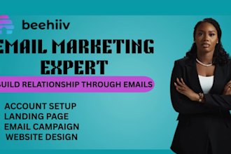 design beehiiv newsletter email template and landing page setup