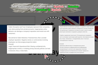 do translation work from english to russian and russian to english