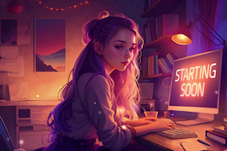 create loop animations for streamers starting soon, brb, ending soon