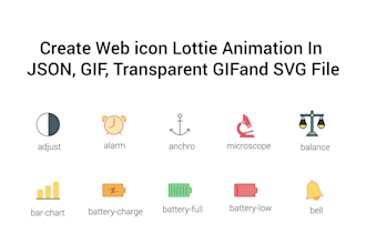 do an animated web icon lottie, json and gif