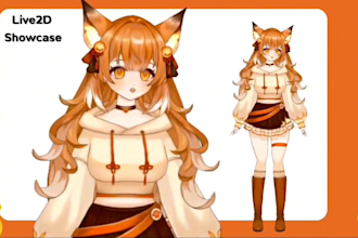 design live 2d vtuber model, 2dvtuber design, live2d model, vbriger, vtuber rig