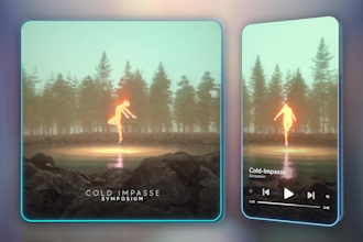 design 3d album cover art, 3d animation loop