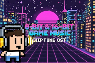 compose ambient retro rpg, jrpg, ost 8 bit, 16 bit chiptune game music and loops