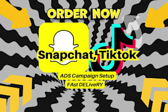 create, setup your snapchat ads, tiktok ads campaign
