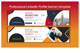 design linkedin banner cover photo, background banner