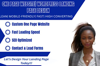 design a stunning one page website or wordpress landing page
