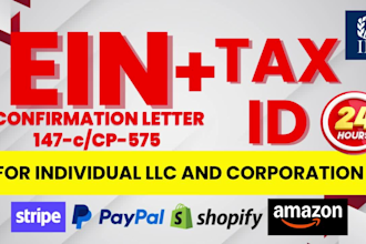 get your ein, tax id from irs with letter for US llc non us residents