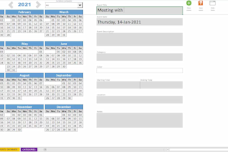 create any kind of dynamic digital calendar spreadsheet in excel