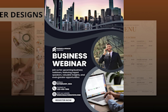 do modern flyers for food, business, event, and more