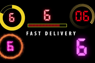create animated countdown timer on transparent background