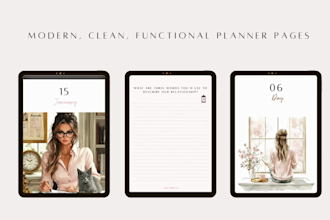 create digital planners, journals, and templates for etsy or goodnotes