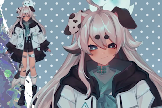 design and rig live2d vtuber model, 2d vbriger , live2d vtuber rigging, anime