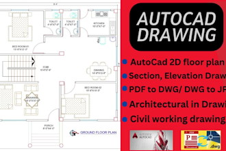 do 2d drawing for architectural and civil work in autocad