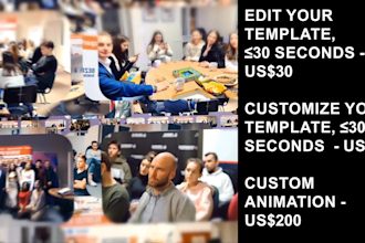 edit any after effects template or make a custom animation