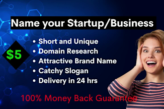 unique name and attractive slogan for your startup business