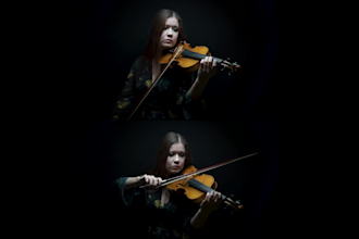 compose the catching strings section using violin and viola