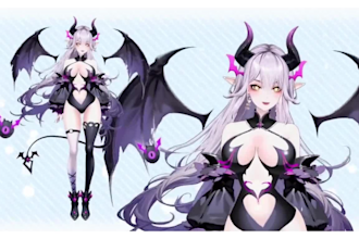 design anime vtuber model live2d model nsfw vtuber character rigging vbridger