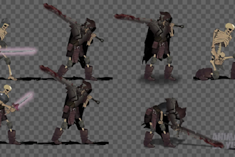 rig and animate a 2d game character in spine2d