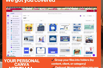 organize your canva designs into folders or a master tracker
